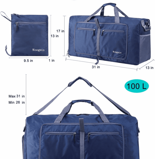 Travel Duffel Bag Large Foldable Waterproof Overnight Bag for Beach Swim Bags Pool Sports Gym - Image 3