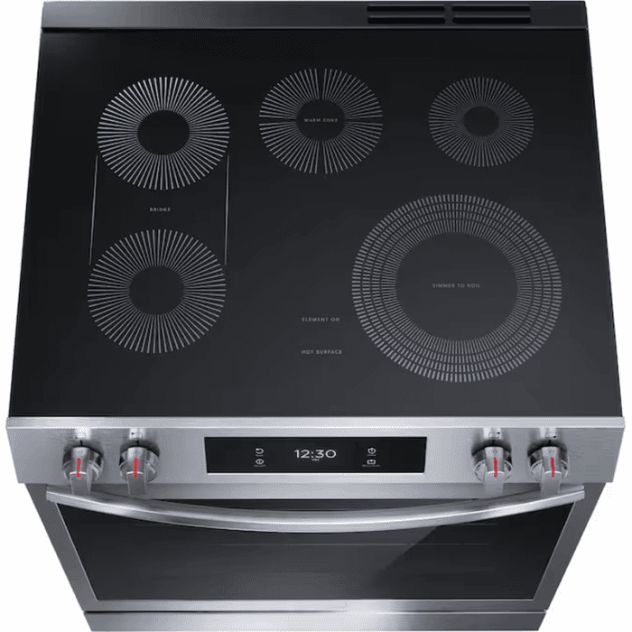 Gallery 30-In Glass Top 5 Burners 6.2-Cu Ft Air Fry Convection Oven Slide-In Electric Range Fingerprint Resistant Stainless Steel ) - Image 6