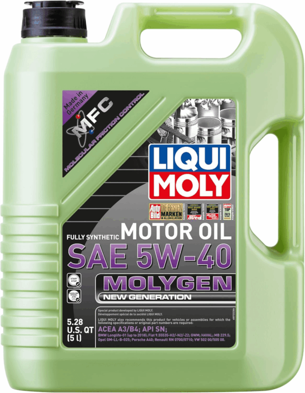 Molygen New Generation 5W40 | 5 L | Fully Synthetic Engine Oil | SKU: 20232 | 1 Pack