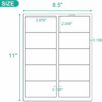 2X4 Shipping Address Labels - 500 Count, 50 Sheets for Printer - 10-UP Internet Mailing Stickers - 2" X 4" FBA Labels for Laser/Inkjet Printer - Image 2