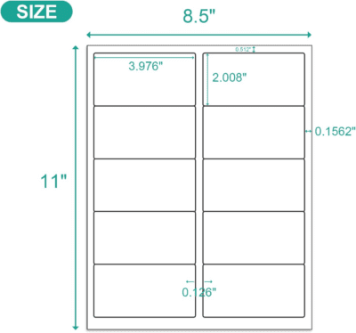 2X4 Shipping Address Labels - 500 Count, 50 Sheets for Printer - 10-UP Internet Mailing Stickers - 2" X 4" FBA Labels for Laser/Inkjet Printer - Image 2