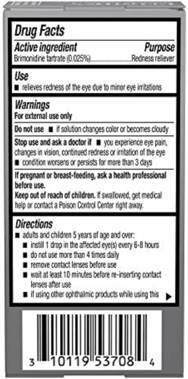 Redness Reliever Eye Drops, for Whiter & Brighter Looking Eyes, 0.08 Fl Oz (2.5 Ml) - Image 2