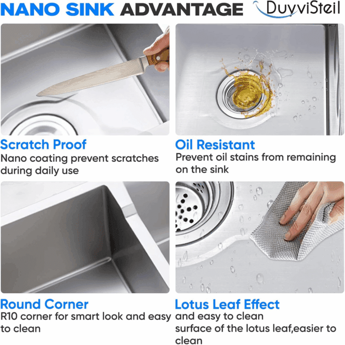 30.7X16.9 Inch Double Bowl Kitchen Sink with 18 Gauge, Topmount/Drop in Stainless Steel Kitchen Sink with Accessories (Silver) - Image 2