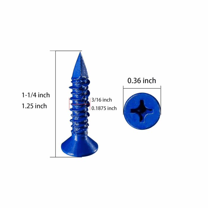 (274 Pcs) Plastic Drywall Wall Anchors Kit with Screws， Concrete Screw Kit Wall Anchor Set Suitable for Brick and Cement Walls - Image 6