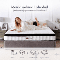 Queen Mattress, 12 Inch Hybrid Queen Mattress in a Box, Memory Foam Mattress with Pocket Springs, Pressure Relief & Motion Isolation, Certipur-Us Certified, Medium Firm - Image 5
