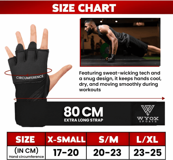Gel Boxing Hand Wraps Inner Gloves for Men & Women, 80Cm Quick Wrist Straps, Padded Knuckle Protection for Muay Thai Kickboxing, Hand Wraps for Boxing & Martial Arts - Image 5