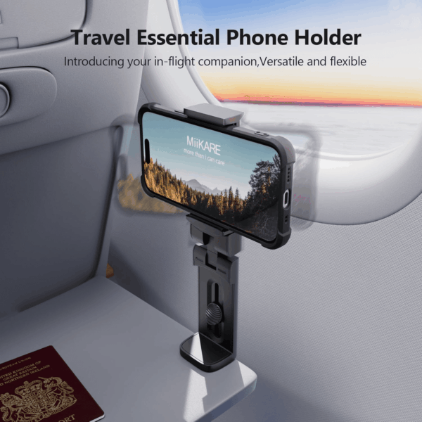 Airplane Travel Essentials Phone Holder, Universal Handsfree Phone Mount for Flying with 360 Degree Rotation, Accessory for Airplane, Travel Must Haves Phone Stand for Desk, Tray Table - Image 2