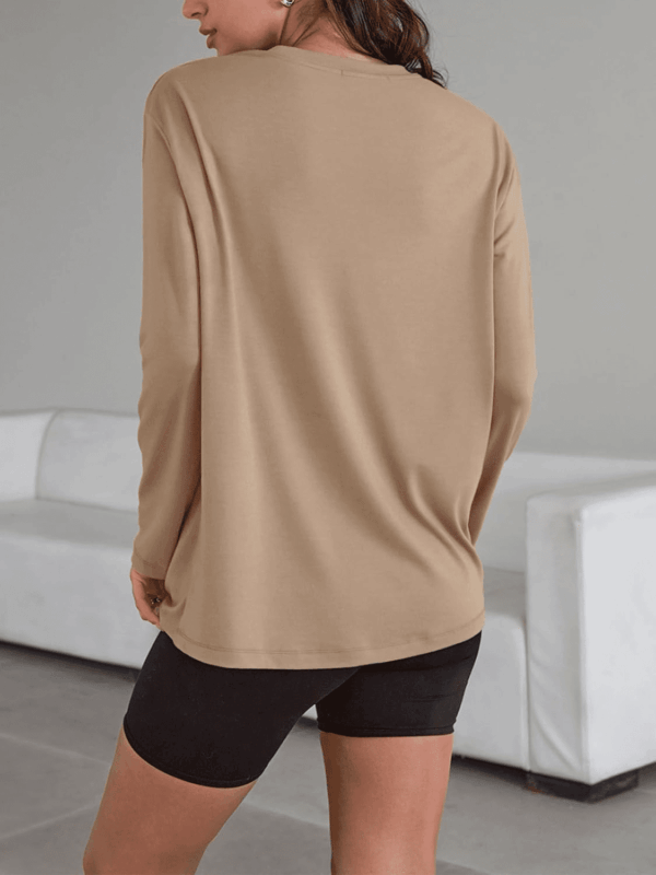 Womens Oversized Long Sleeve T Shirts 2025 Basic Crewneck Tee Fall Tops Casual Workout Y2K Clothes - Image 4