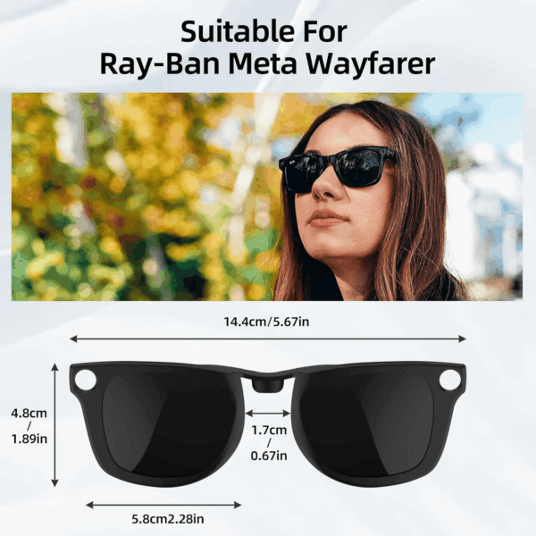 Polarized Clip Compatible with Ray-Ban Meta Wayfarer (RW4006 Size M Standard 50-22) Smart Glasses Color Changing Clip Set (Night Vision Yellow, Black) - Image 4
