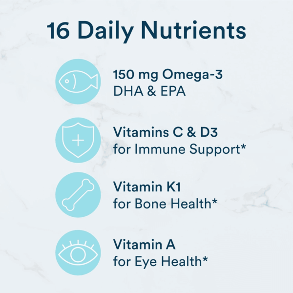 Multivitamin for Men & Women: Multivitamin Gummies with Vitamin D3, C, Vitamin B12, B6, A, K & Zinc, Omega 3 Fish Oil (EPA/DHA), Biotin, Gluten Free, 180 Count (30 Day Supply) - Image 4
