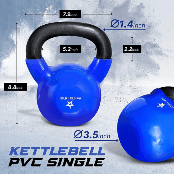 5-65Lbs Kettlebells Vinyl Coated Cast Iron for Dumbbell Weights Exercises, Gym, Fitness, Full Body Workout Equipment Push Up, Grip and Strength Training - Image 2