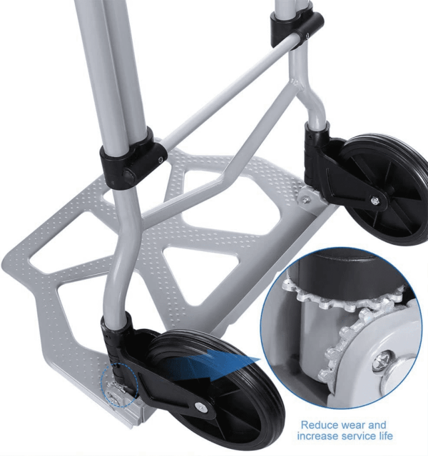 Aluminum Folding Hand Truck and Dolly, 220Lbs Capacity, Cart Ideal for Moving Heavy Loads, Portable and Durable - Image 5