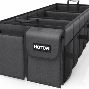 Foldable Trunk Organizer - SUV & Sedan Compatible, 3 Compartment, Black, 31.9"×12.6"×10.6" Sturdy Car Organization for Accessories, Tools, Sundries