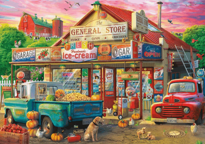 - Country Store - 500 Piece Jigsaw Puzzle Multicolor, 21.25"L X 15"W