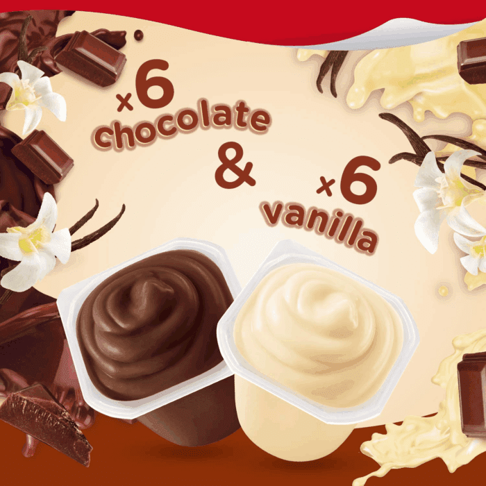 Chocolate and Vanilla Flavored Pudding Cups Family Pack, 12 Count Pudding Cups (1 Pack) - Image 4