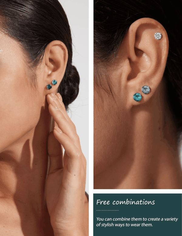 12 Pairs Silver Earrings Surgical Steel Earrings Women'S Earrings Hypoallergenic Earrings Set Men'S Earrings 12 Colors Cubiczirconia Studs Earrings - Image 9