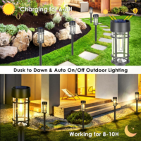 Solar Pathway Lights, 8 Pack LED Solar Lights Outdoor Waterproof, Glass Solar Garden Lights Landscape Lighting for Yard Lawn Walkway Driveway, 3000K - Image 5