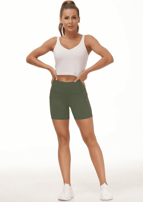 Women'S High Waist Workout Shorts Breathable Dolphin Split Elastic Lounge Yoga Shorts - Image 6