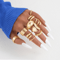 10 PCS Gold Rings Set for Women Non Tarnish, 18K Gold Plated Chunky Stackable Rings, Statement Stacking Womens Ring Pack - Image 8