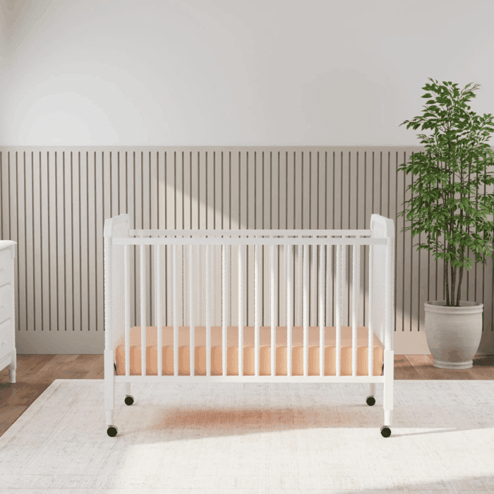 Jenny Lind 3-In-1 Convertible Baby Crib - GREENGUARD Gold Certified Portable Crib - Convertible Crib to Toddler Bed and Daybed - 4 Adjustable Heights - Easy to Assemble White Wooden Crib - Image 2