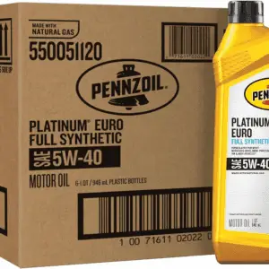 Platinum Euro Full Synthetic 5W-40 Motor Oil, 1 Quart (6 Pack)