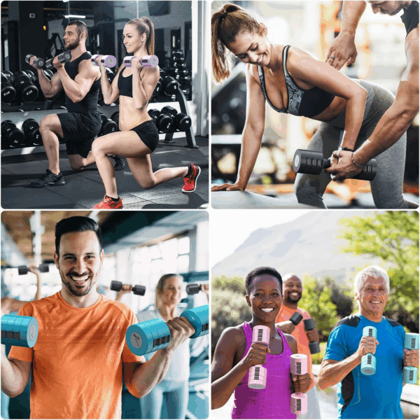 Adjustable Dumbbells Hand Weights Set:  5 Lb Dumbbell Set of 2 Each 2Lb 3Lb 4Lb 5Lb Free Weights Fast Adjust Weight 4 in 1 Weights Dumbbells Set for Women Men Home Gym Exercise Training - Image 6