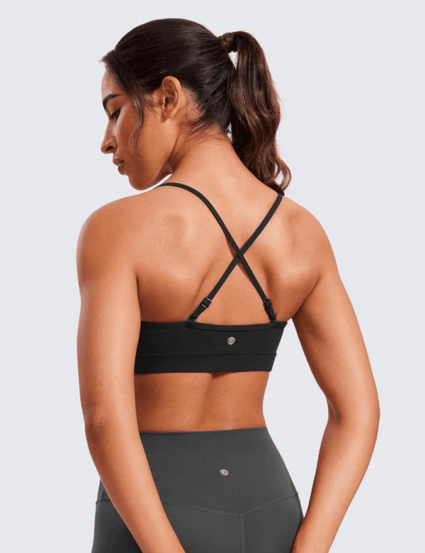 Butterluxe V-Neck Sports Bras for Women - Adjustable Thin Straps Padded Yoga Top Basic Wireless Camisole - Image 2