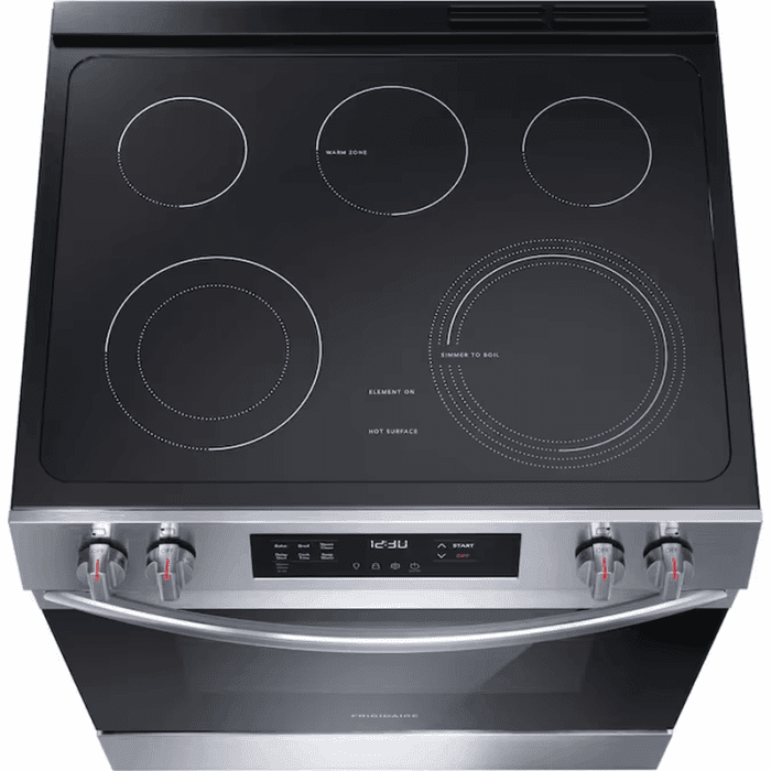 30-In Glass Top 5 Burners 5.3-Cu Ft Slide-In Electric Range Stainless Steel ) - Image 4