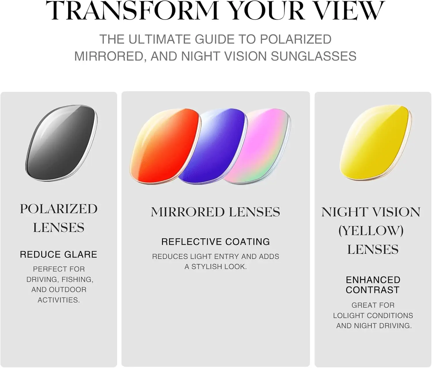 Polarized Sport Sunglasses for Men and Women, Lightweight TR90 Sun Glasses with UV Protection for Cycling Running - Image 8