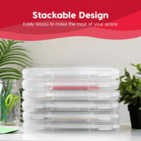 USA Board Game Storage and Organizer Portable Plastic Project Case Box with Snap-Tight Latch, 6-Pack, Fits 8.5" X 11" and A4 Papers, for Magazine Document Craft Hobby Art Supplies, Thick, Clear - Image 6