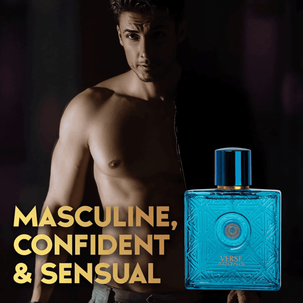 Verse Adonis Eau De Parfum for Men 3.4 Fl. Oz. 100Ml Men'S Perfume Refreshing Combination of Woody Floral & Fruity Scents - Masculine Scent Lasts All Day a Gift for Any Occasion - Image 7