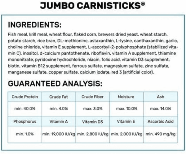 Tropical Jumbo Carnisticks Fish Food, 17.6 Oz (500G) - Image 2