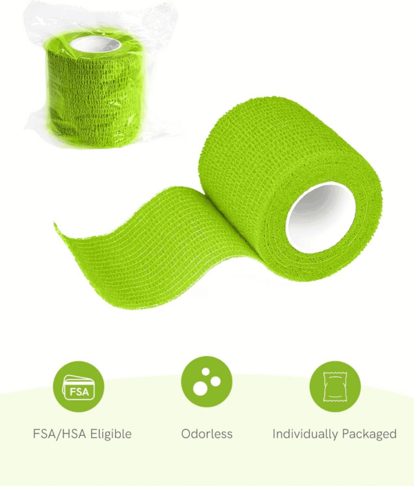 Self Adhesive Bandage Wrap, Medical Tape in First Aid Kit, Cohesive Bandages for Wounds Sport Vet, FSA/HSA Eligible, 2 Inches X 5 Yards 6 Rolls, Rainbow - Image 8