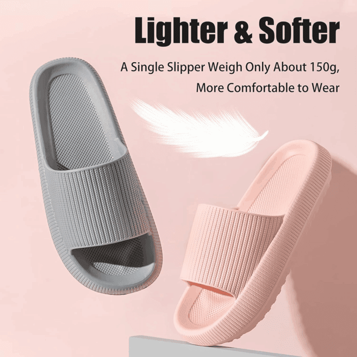 Cloud Slippers for Women and Men, Pillow House Slippers Shower Shoes Indoor Slides Bathroom Sandals, Ultimate Comfort, Lightweight, Thick Sole, Non-Slip, Easy to Clean - Image 5