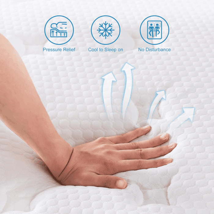 Queen Mattress, 12 Inch Hybrid Queen Mattress in a Box, Memory Foam Mattress with Pocket Springs, Pressure Relief & Motion Isolation, Certipur-Us Certified, Medium Firm - Image 2
