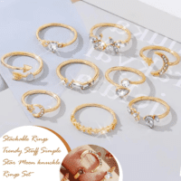 Gold Stackable Rings for Women Gifts Trendy Stuff Simple Star Moon Heart Knuckle Rings Set Boho Rings Cute Stuff Birthday Gifts Gold Rings Pack Jewelry Easter Basket Essentials Stuffers - Image 5