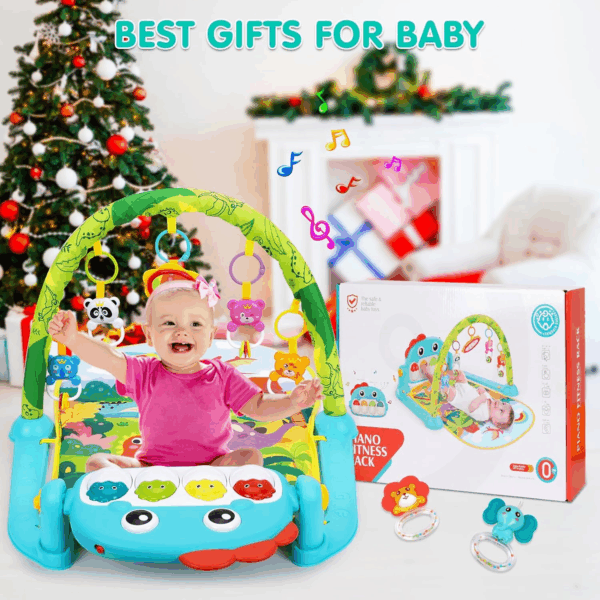 Baby Gym Play Mats Baby Toys Tummy Time Mat Musical Activity Center for Newborn Infant Piano Babies Play Mat Music & Light Newborn Infant Gifts for Babies 0-3 6 9 12 Months Dinosaur Style - Image 6