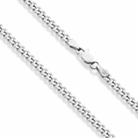 Solid 925 Sterling Silver Italian 3.5Mm Diamond Cut Cuban Link Curb Chain Anklet for Women, Made in Italy - Image 2