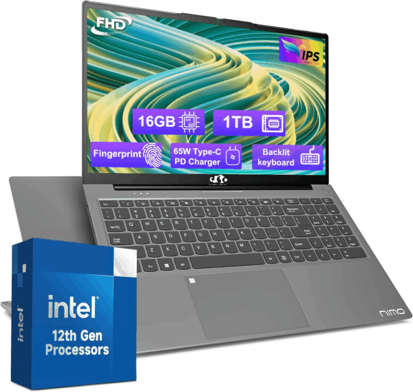 15.6-Fhd-Laptop Student-Laptop, 16GB RAM 1TB SSD, Intel Pentium Quad-Core N100 Processor (Up to 3.4Ghz) Backlit Keyboard Fingerprint Wifi 6 BT5.2 Business-Laptop, 2 Years Warranty Windows 11 Laptop