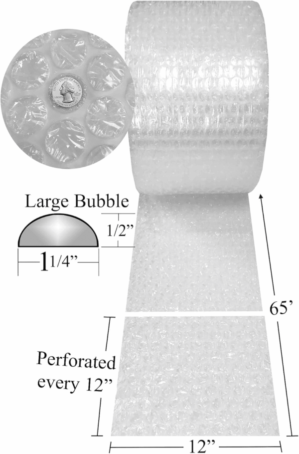Large Bubble 12" Wide (65-Feet) Clear - Image 2