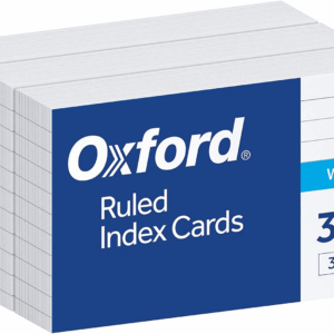 Ruled Index Cards, 3" X 5", White, Lined Index Flashcards, 300 per Pack (10022)