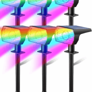 Solar Color Changing Lights Outdoor, 7 Lighting Modes Solar Lights Outdoor Waterproof IP68, Multicolor RGB Outdoor Powered Light for Garden Yard Patio Landscape Decor