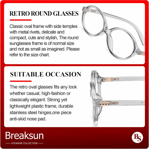 Fashion Oval Glasses for Women Men Retro round Tortoise Frame Blue Light Glasses Nerd Eyeglasses - Image 6