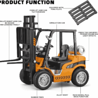 Forklift Toys for Kids Construction Truck Forklift,Metal Diecast Forklift Toy,Pull Back Fork Lift Toy with Lights and Sounds,Toy Forklift with Liftable Design,Forklift for Kids Age 3 and Up - Image 3