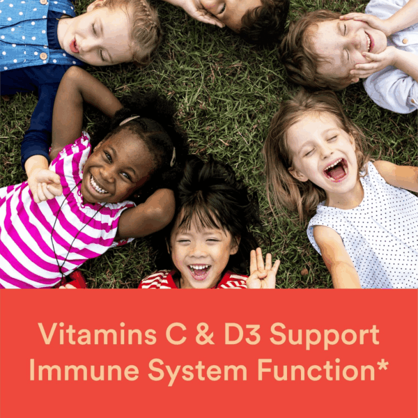 Kids Multivitamin Gummies: Omega 3 Fish Oil (EPA/DHA), Vitamin D3, C, Vitamin B12, B6, A, K & Zinc for Immune Support, Biotin, Gluten Free, Three Fruit Flavors, 120 Count (30 Day Supply) - Image 3
