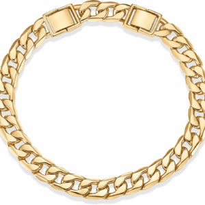 14K Gold Plated Chunky Curb Chain Anklet for Women | Lightweight Flat Curb Link Chain Anklets