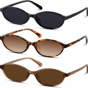 Retro Oval Sunglasses for Women 90S Design Small Cat Eye Sun Glasses UV Protection Y2K Trendy Narrow Shades