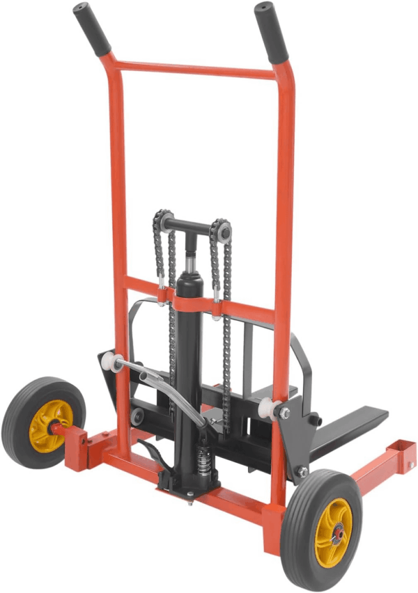 Hydraulic Material Lift Winch Stacker, 36" Max Lift 577 Lbs Max. Load, Pallet Truck Dolly, Lift Table, Fork Lift with 9" Wheels Hydraulic Material Lift Pallet Truck (36" Max Lift, 577 Lbs Max. Load) - Image 5