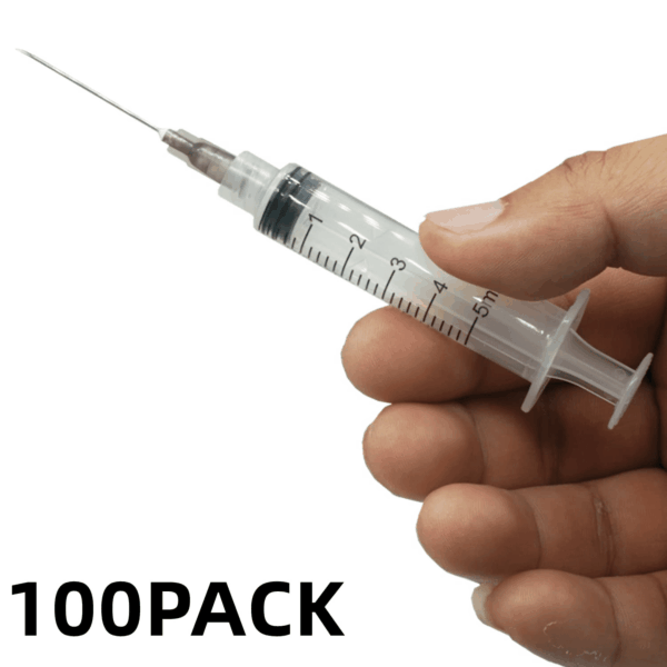 100 Pack 5Ml 22Ga Plastic Syringe with Measurement for Scientific Labs and Industrial Dispensing, Disposable Individually Wrapped (100, 5Ml-22Ga) - Image 3
