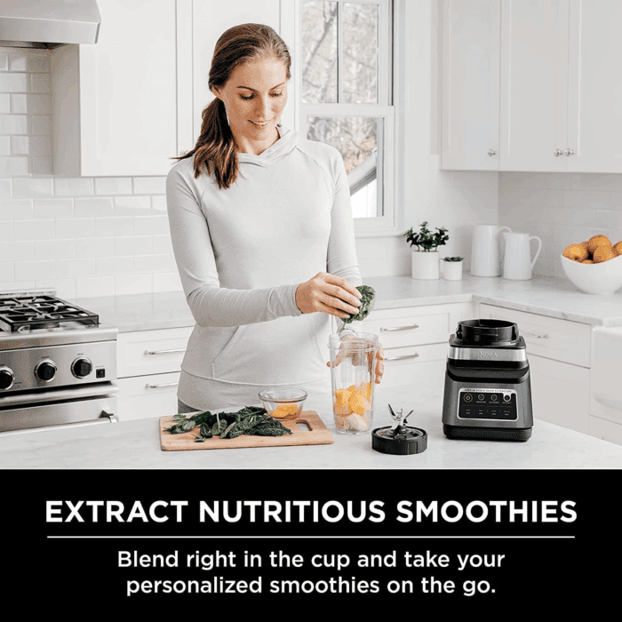 BN751 Professional plus DUO Blender, 1400 Peak Watts, 3 Auto-Iq Programs for Smoothies, Frozen Drinks & Nutrient Extractions, 72-Oz. Total Crushing Pitcher & (2) 24 Oz. To-Go Cups, Black - Image 4